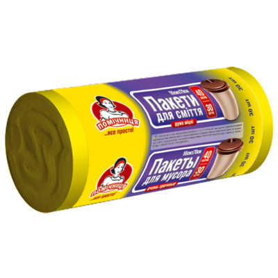 Пакеты для мусора Помічниця 40 л 30 шт. (4820012342297) Винница - изображение 1