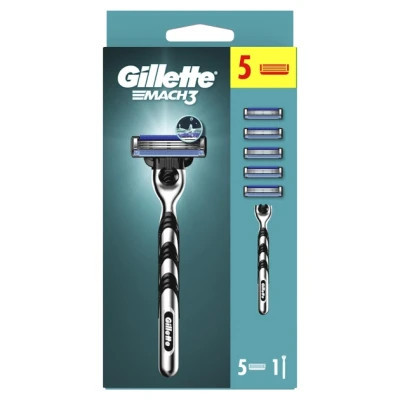 Бритва Gillette Mach3 c 5 сменными картриджами (7702018610181) Винница - изображение 2