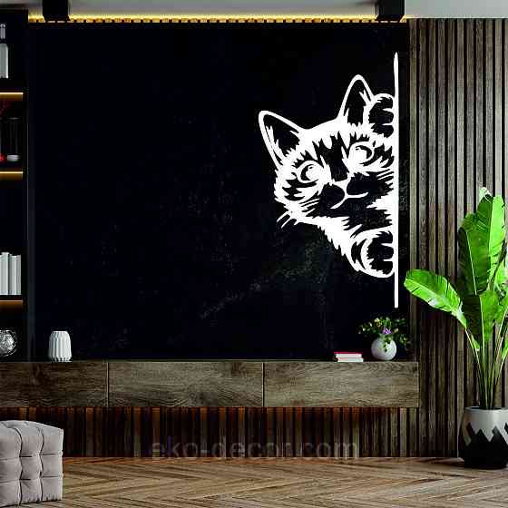 Декоративне настінне 3D Панно «Кіт» Декор на стіну з об'ємом (ціна за 1 шт) Київ