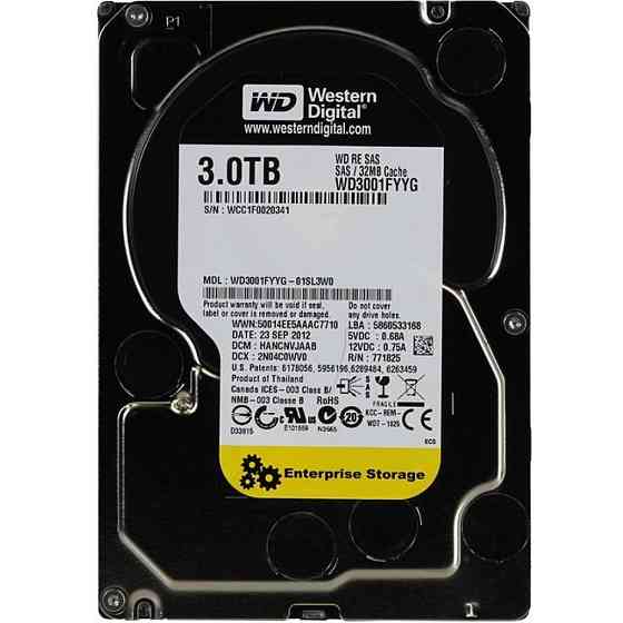 Накопитель HDD SAS 3.0TB WD Enterprise Class 7200rpm 32MB (WD3001FYYG)_Refurbished ( 25548 ) Харьков