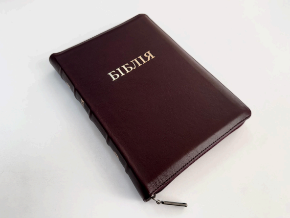 Библия, СП 2, бордовая кожа,золото, индексы, замок Киев - изображение 1
