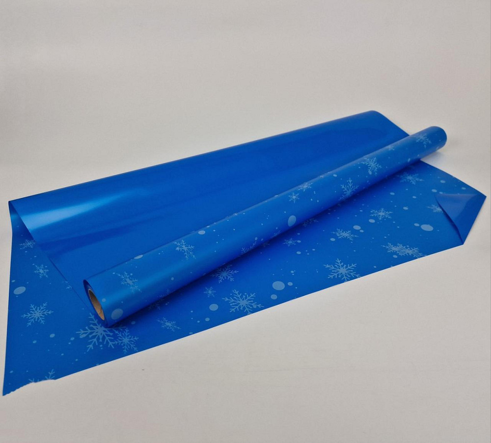 Плівка преміум для квітів Престиж" 10 м (39) (h660) No 1 ЯРКО СИНІЙ зі сніжинками (1 шт.) Харків - фото 1