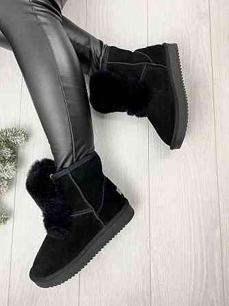 Угги жіночі мишка чорні (зима, замша натуральна) (3078) лише 36р. 36 Коломия