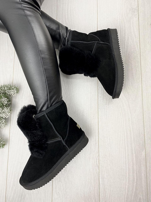 Угги жіночі мишка чорні (зима, замша натуральна) (3078) лише 36р. 36 Коломия - фото 1