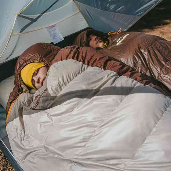 Спальник з натуральним пухом Naturehike Snowbird CNK2550WS014, p-р L, темно-коричневий 400 г Київ