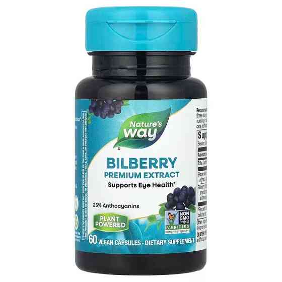 Черника, Bilberry, Nature's Way, премиум экстракт, 60 веганских капсул Луцк