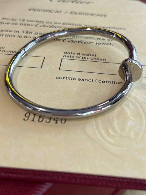 Cartier браслет цвях | Напилення білим золотом | Розсип цирконів на капелюшку | Ідеально для подарунка Одеса - фото 7
