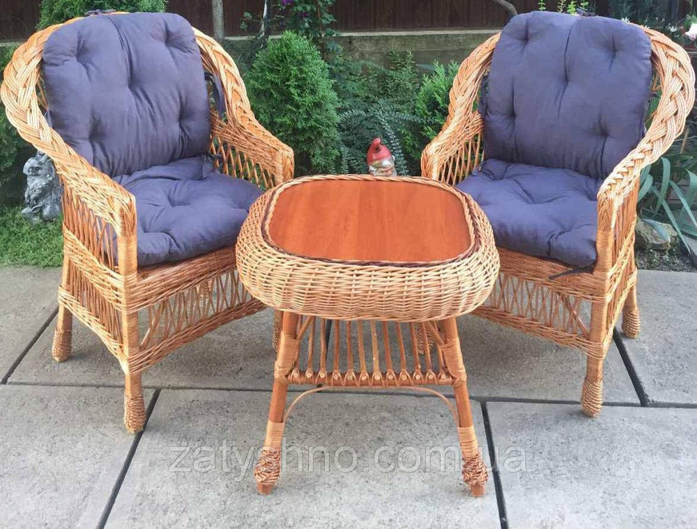 Мебель плетеная из лозы с 2 креслами |  Мебель из лозы с журнальным столом |мебель плетеная Киев - изображение 7