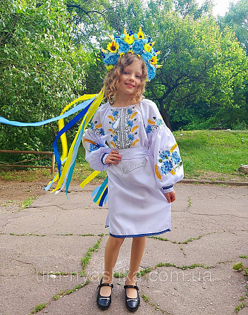 Дитяче вишите плаття з волошками та колосками Кривий Ріг - фото 1