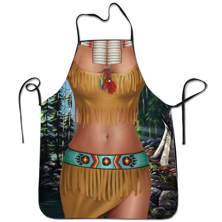 Фартух з приколом дівчина в лісі 80 на 60 см різнобарвний Київ - фото 1