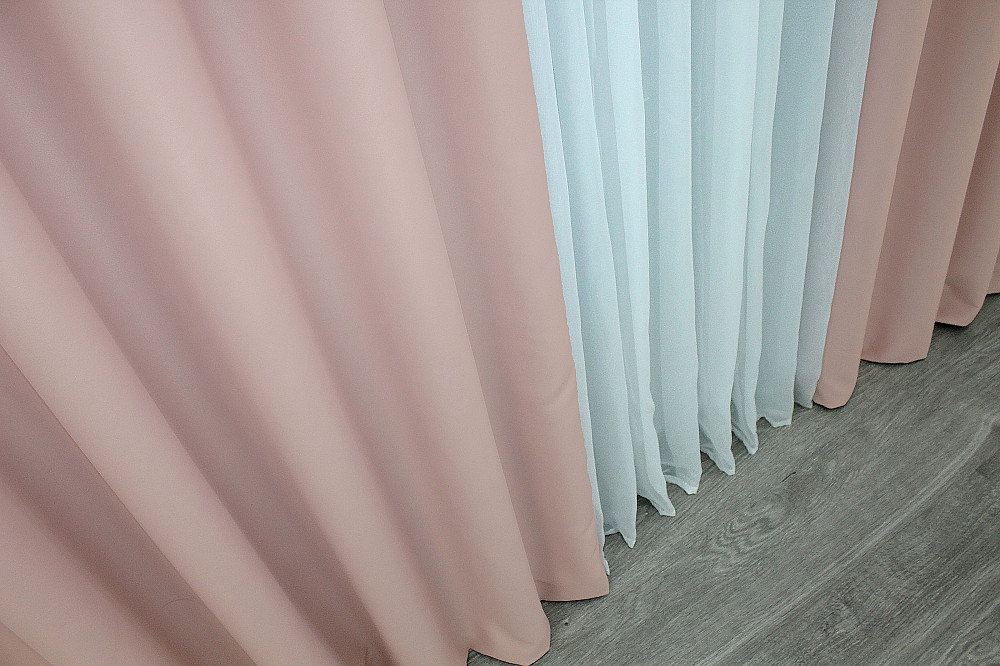 Комплект готовых штор VR-Textil Блэкаут Midnight № 1226ш Светло-пудровый 150х290 см 2 шт (33-0072) Киев - изображение 8