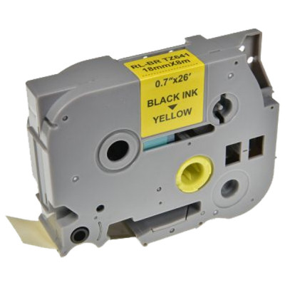 Стрічка для принтера етикеток UKRMARK RL-B-T641P-BK/YE, аналог TZE641. 18 мм х 8 м (900255) Вінниця - фото 1