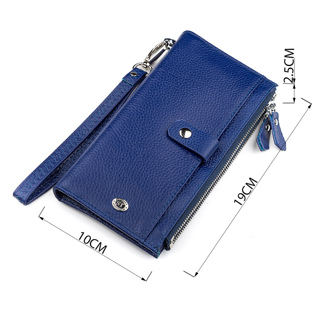 Кошелек женский ST Leather 18416 (ST420) с ремнем на запястье Синий Киев - изображение 3
