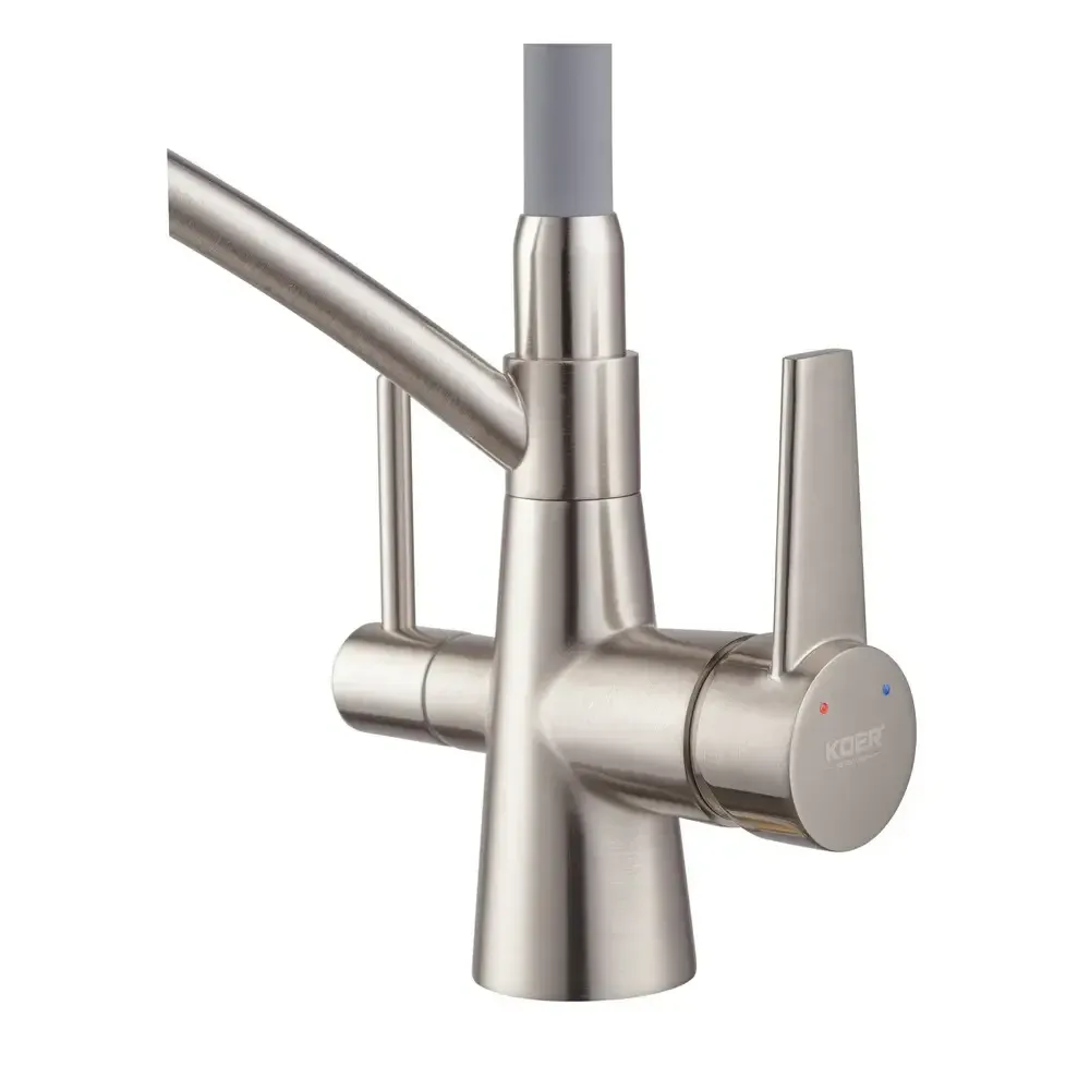 Кухонний змішувач Koer KB-72003-02 з виходом для питної води та гнучким виливом на підставці (KR3374) Чернівці - фото 3