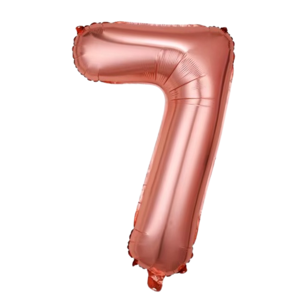 Повітряна куля у вигляді цифри 7 рожеве золото, 32 дюйми, фольгована, для свята дня народження, річниць Кам'янець-Подільський - фото 2