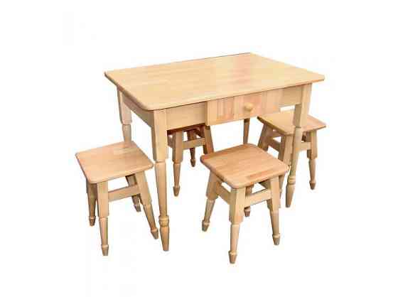 Комплект кухонний: стіл+4 табур.,бук світлий Київ