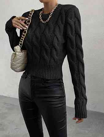 Женский базовый повседневный свитер акрил/шерсть Черный Одесса