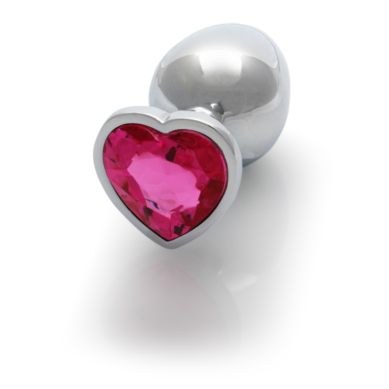Анальная пробка – Ouch! Metal Butt Plug Medium Silver/Rubellite Pink Sex Aura Киев