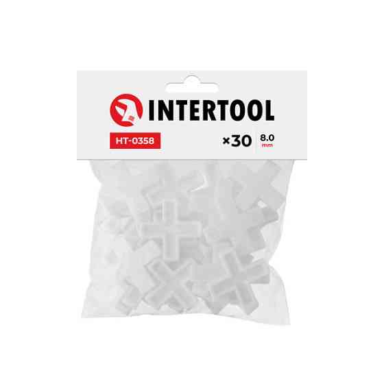 Набір дистанційних хрестиків для плитки 8.0 мм /30шт INTERTOOL HT-0358 Київ