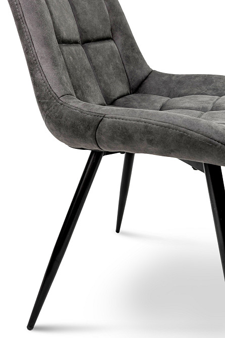 Стілець Крокус чорний / мікрофібра сірий кварц Київ - фото 4