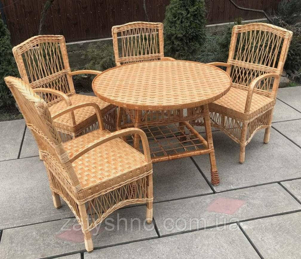 Мебель плетеная со стульями и столом  90 в диаметре Киев - изображение 3
