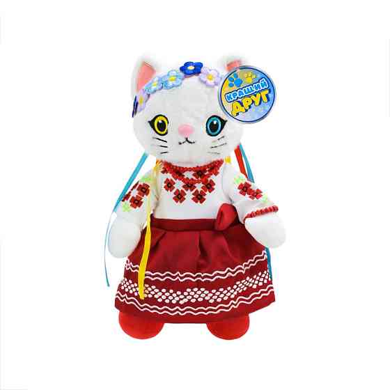 Дитяча м'яка іграшка "Кішка україночка" PL8242ua традиційна сукня, 31 см Вінниця