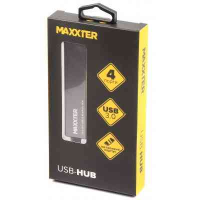 Концентратор Maxxter USB 3.0 Type-A 4 ports grey (HU3A-4P-02) Вінниця