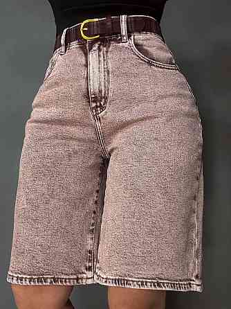 Шорти жіночі джинсові Liana 4-051 бермуди з ременем стрейчеві коричневі, коричневий, 30, 30, 83 см, 117 см Київ