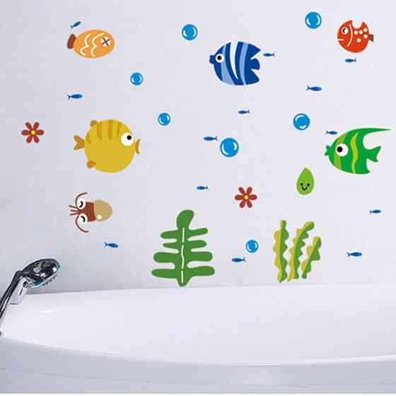 Наклейки з рибками дитячі 42 на 24 см різнобарвний Київ
