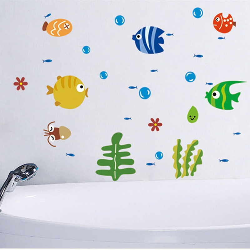 Наклейки з рибками дитячі 42 на 24 см різнобарвний Київ - фото 1