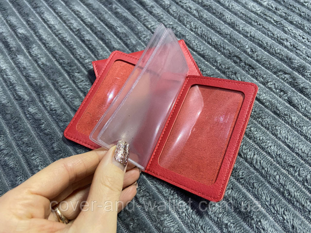 Красная кожаная женская обложка для авто документов и id карты ST Leather Киев - изображение 4