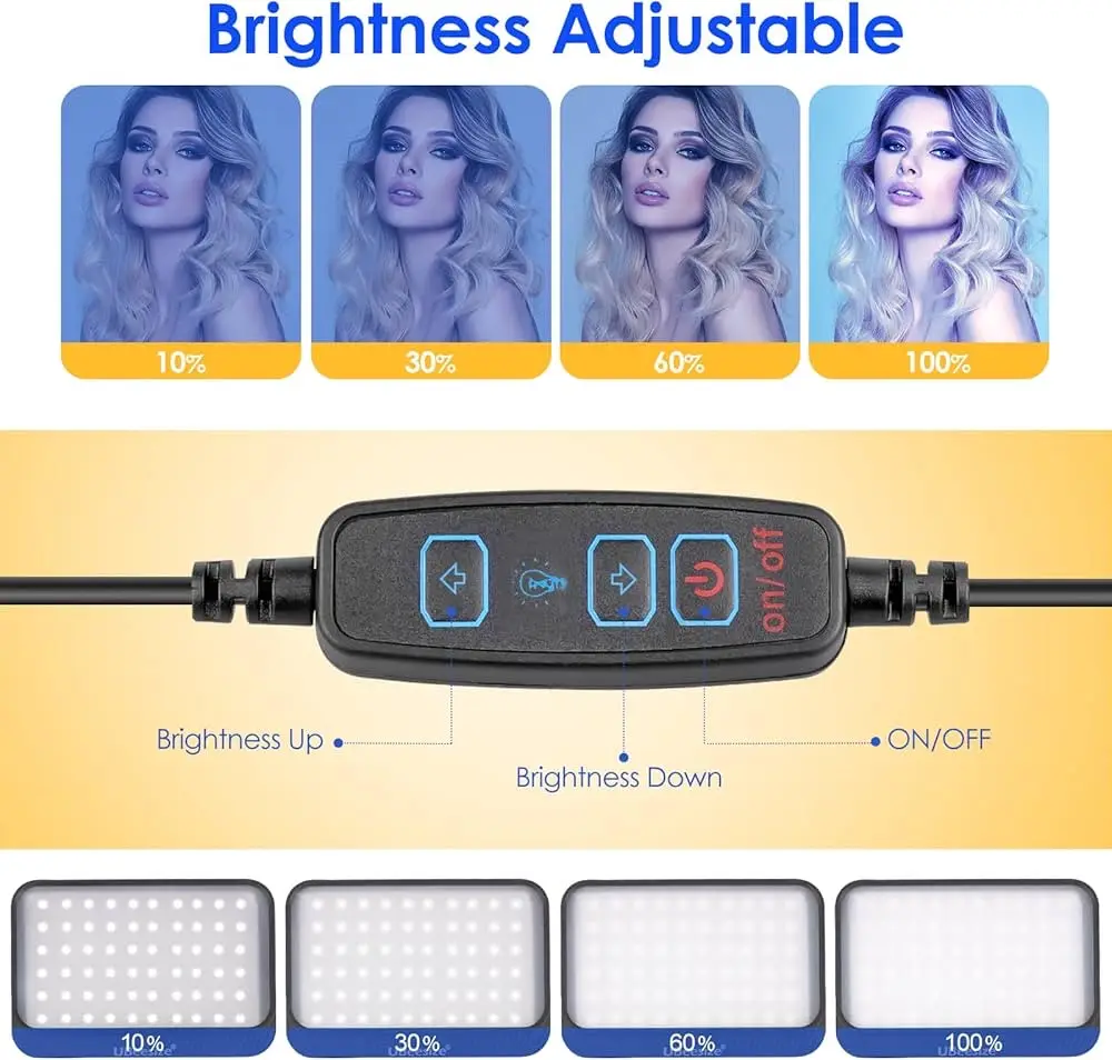 Уцінка Відеосвітло UBeesize (комплект 2 шт): LED панелі з фільтрами, USB живлення, для стрімінгу та YouTube Київ - фото 7