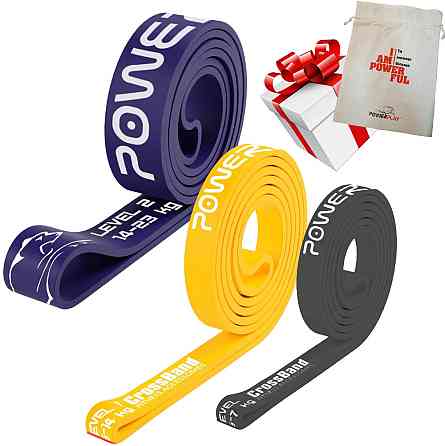 Эспандер петля (резинка для фитнеса и кроссфита) PowerPlay PP_0010 набор 3шт. сопротивление 2-23кг. (суммарно 44кг.) Киев