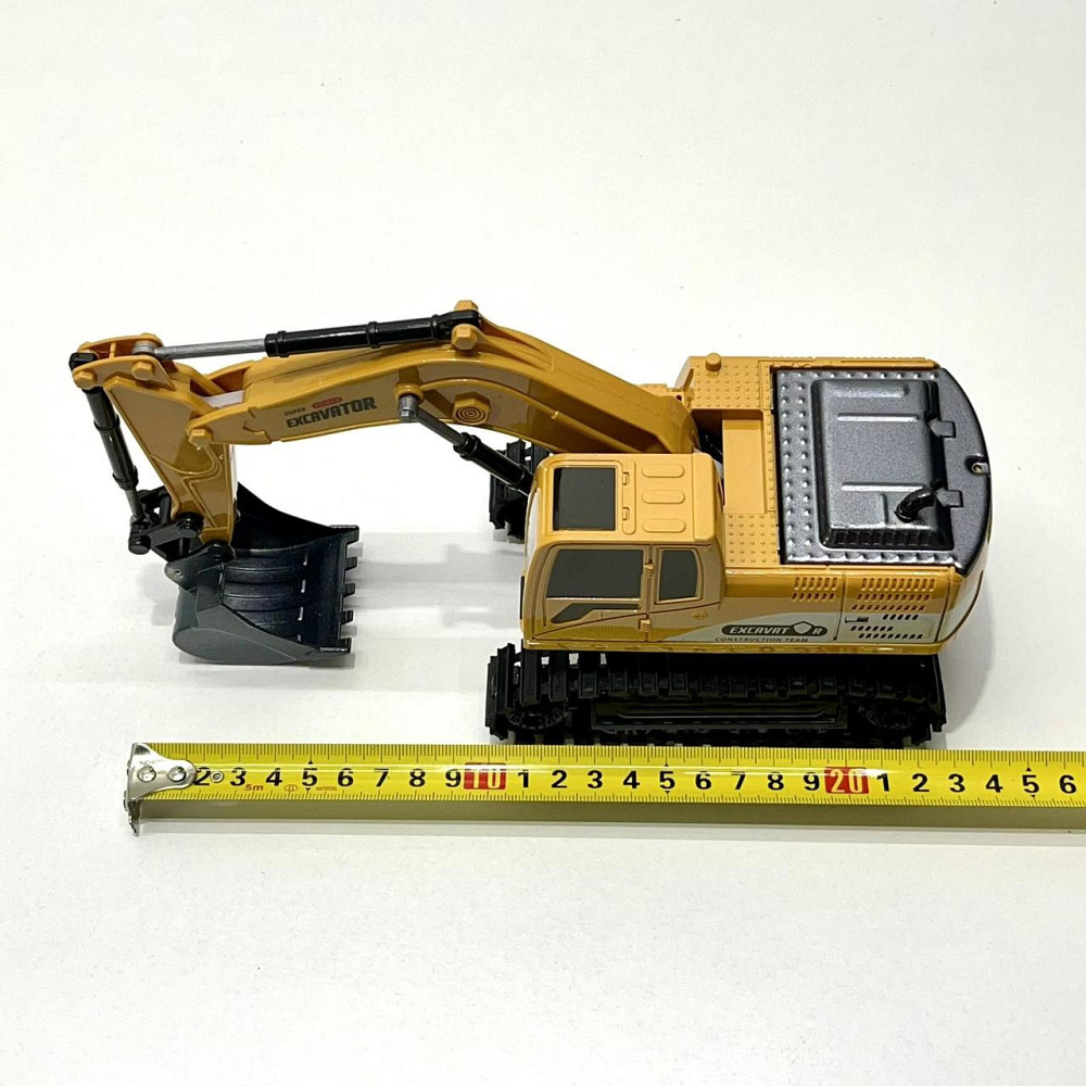 Екскаватор гусеничний на радіокеруванні акумулятор звук світло ковш, що рухається USB-заряд Жовто-чорний (680-D2) Чернігів - фото 10