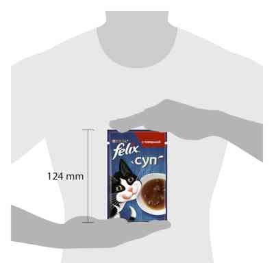 Вологий корм для кішок Purina Felix Суп з яловичиною 48 г (8445290571625) Вінниця