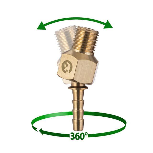 Шарнір поворотний, зовнішня різьба 1/4" на шланг 6 мм, латунь, STORM INTERTOOL PT-2204 Київ - фото 4