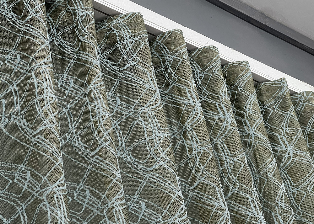 Тюль VR-Textil 1977т Жакард Хакі з блакитним 400х270 см (42-1011) Київ - фото 6