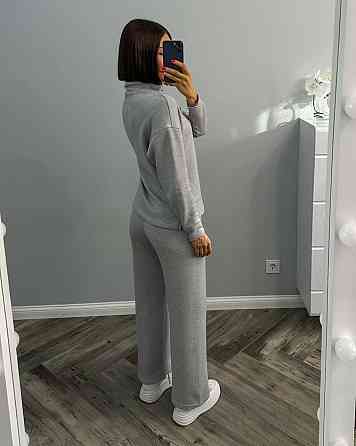 Жіночий повсякденний костюм подвійна двостороння ангора Сірий, 46/48 Одеса