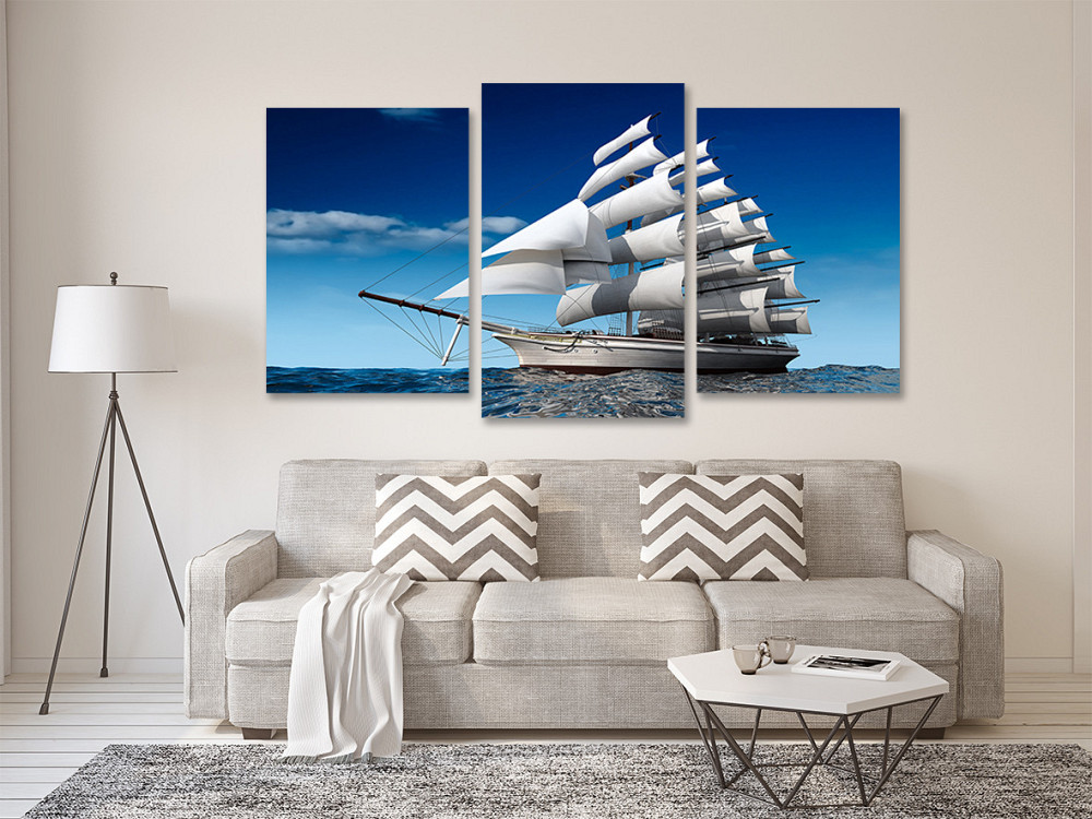 Модульная картина в гостиную / спальню  Корабель білі вітрила   Art-523_3 100x150 см Киев - изображение 2
