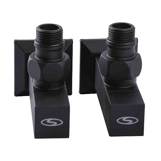 Набор Кран полуоборотный угловой с американкой SOLOMON LUX 1/2″ CUBE BLACK 8888 (1уп) (000021912) Киев