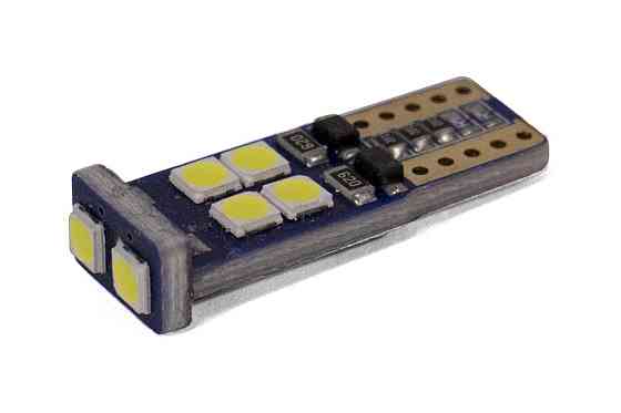 Светодиодная лампа StarLight T10 10(2+8) диодов 3030 12V 1.5W WHITE / мультиполярная / печатная плата Харьков