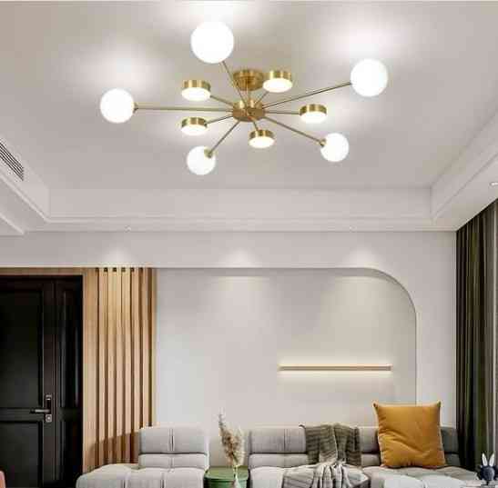 Светодиодная люстра Яркая 8920 (Золотистая) на 10 плафонов Винница