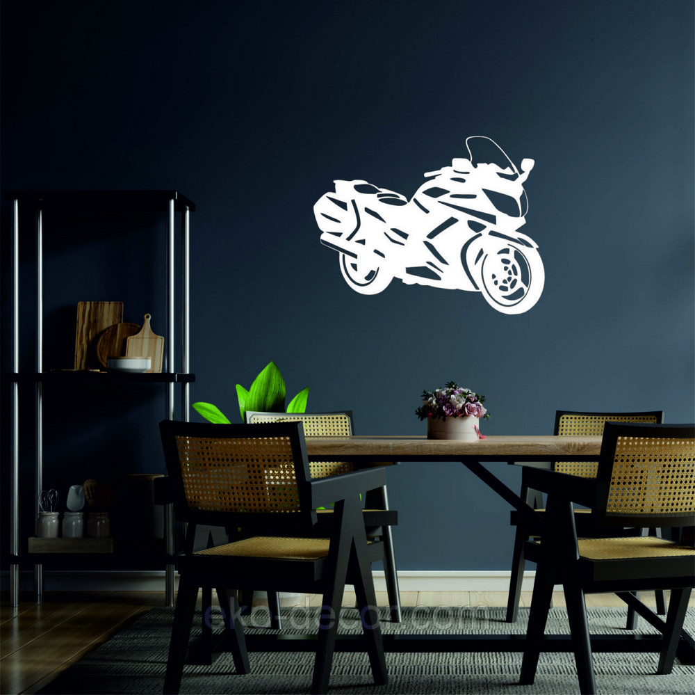 Декоративное настенное Панно «Мотоцыкл» Декор на стену 70*53 см, Белый Киев - изображение 2