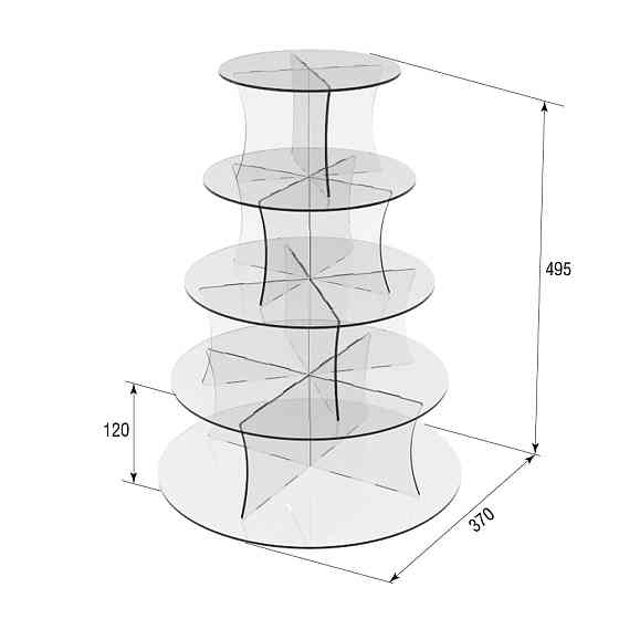 Подставка EKOSTAR под торты и для кенди бара на 5 ярусов Киев