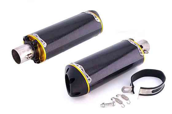 Глушник (тюнінг) 440*120mm (нержавіюча сталь, три-овал, карбон світлий, прямоток, mod:8) 118 Мукачево