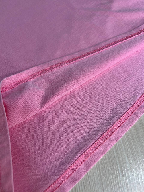 Футболка женская A-N 27039 вареная тай-дай оверсайз хлопок с надписью, розовый, one size Киев - изображение 8