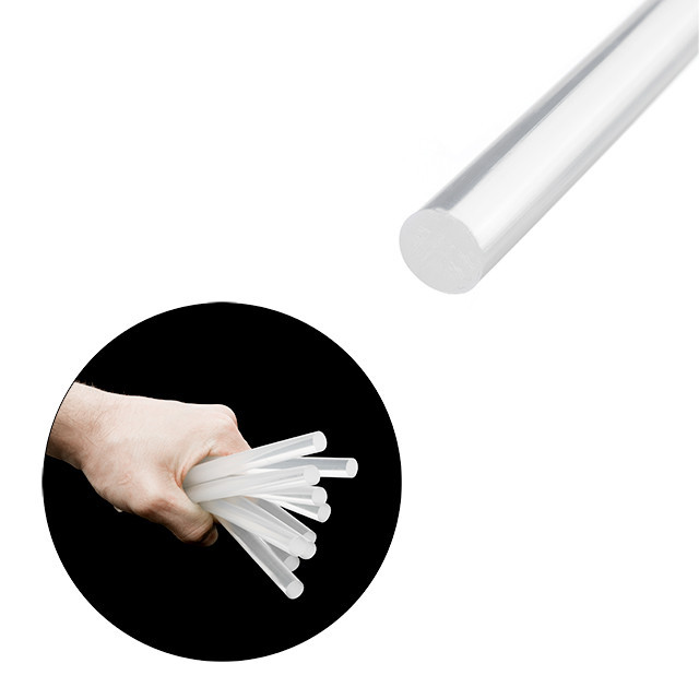 Комплект клейових стрижнів прозорих, 11,2×200 мм, уп. 1 кг INTERTOOL RT-1015 Київ - фото 3