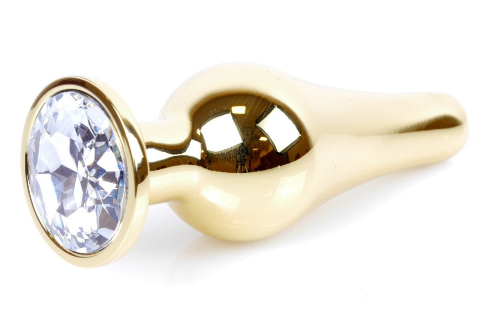 Анальна пробка Boss Series - Jewellery Gold BUTT PLUG Clear, BS6400066 Sex Aura Київ - фото 2