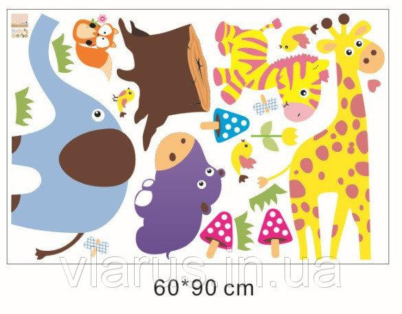 Настінна наклейка дитяча Звірята Київ - фото 3