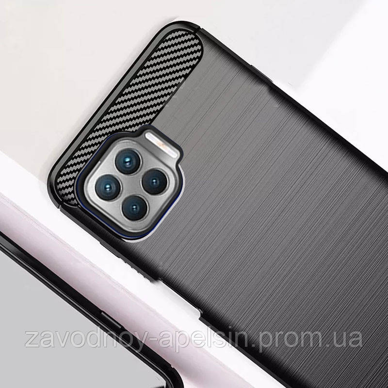 Oppo A73 Силіконовий чохол Карбон (black) Одеса - фото 2